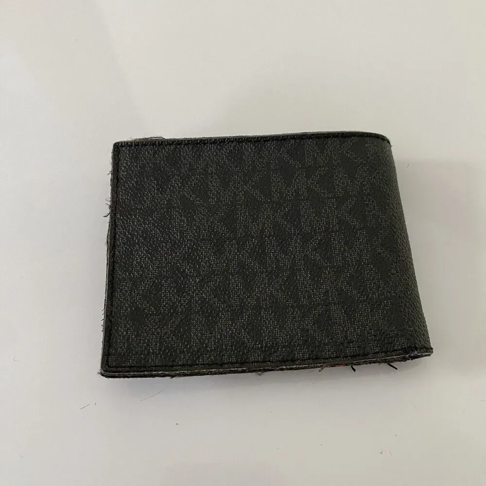 Michael Kors MK Logo Billfold Wallet‎ Stripe Black